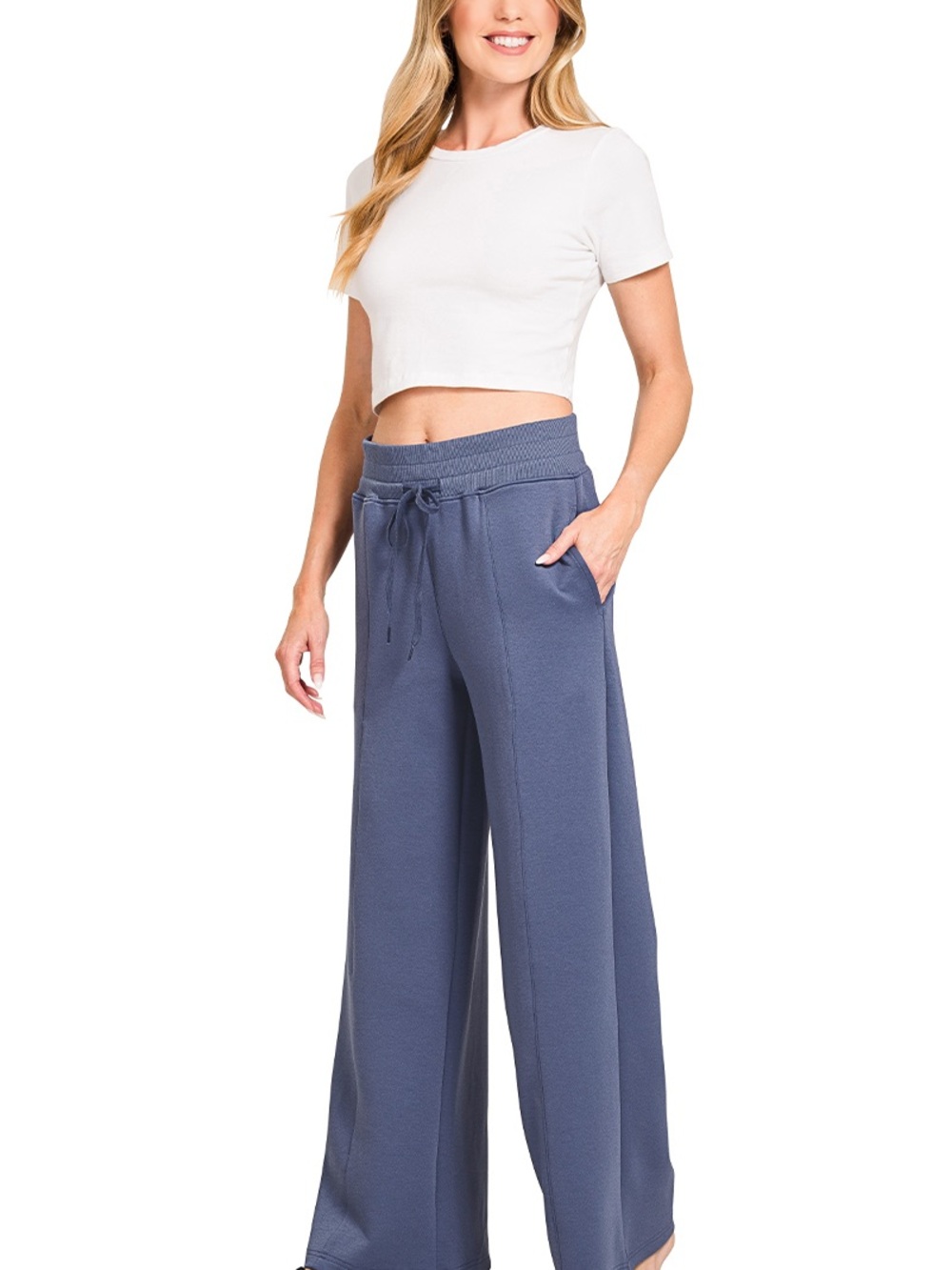 Zenana Scuba Collared Pullover & Center Seam Pants Set🛍️ - Picture 4 of 10